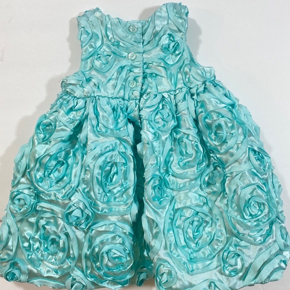 Holiday Editions Turquoise Floral Ruffle Dress - Picture 2 of 8